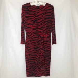 Red and Black Zebra print dress